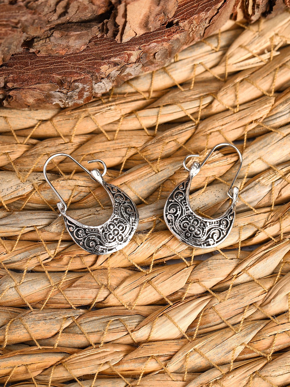 Mujer Plata Retro Tribal Vacaciones Aretes