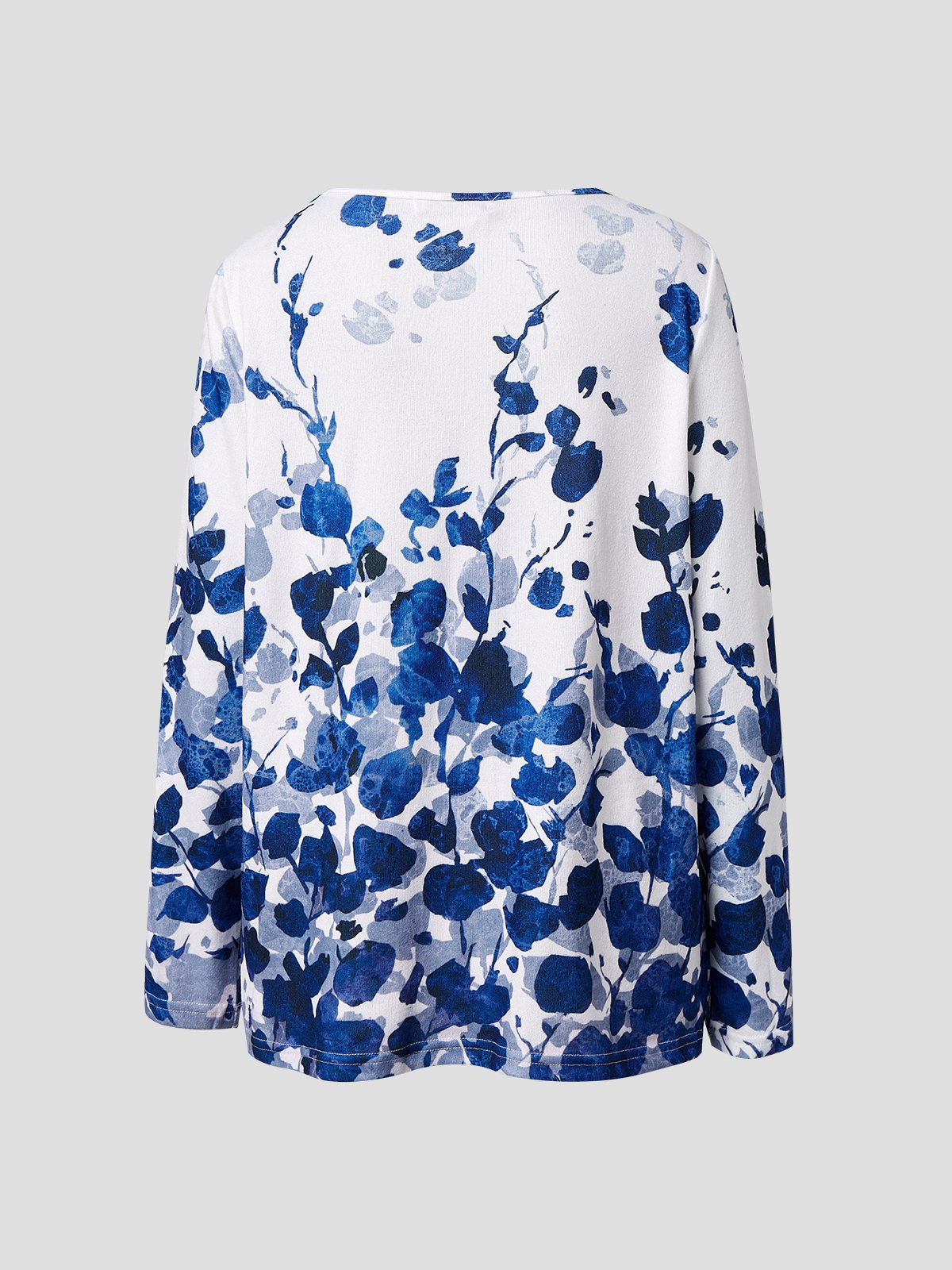 Manga Larga Casual Floral Top