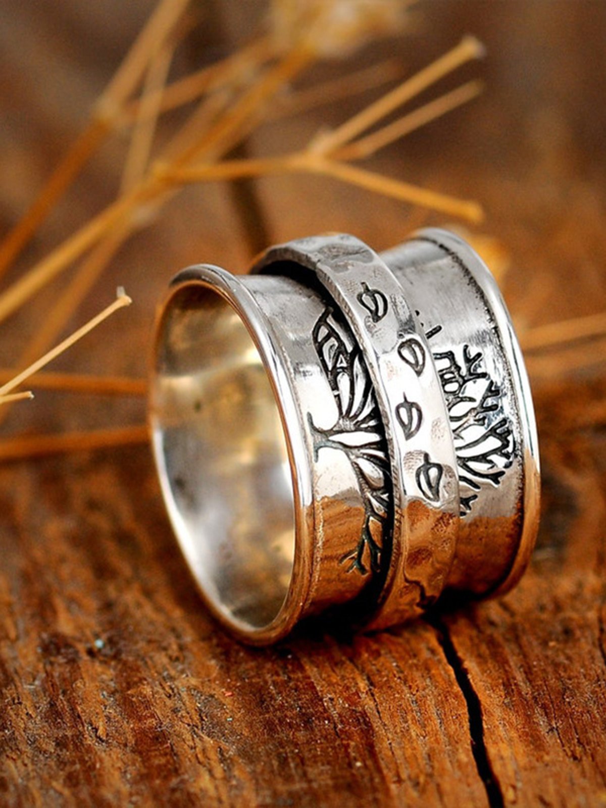 Anillo Retro Aleación Árbol De Vida