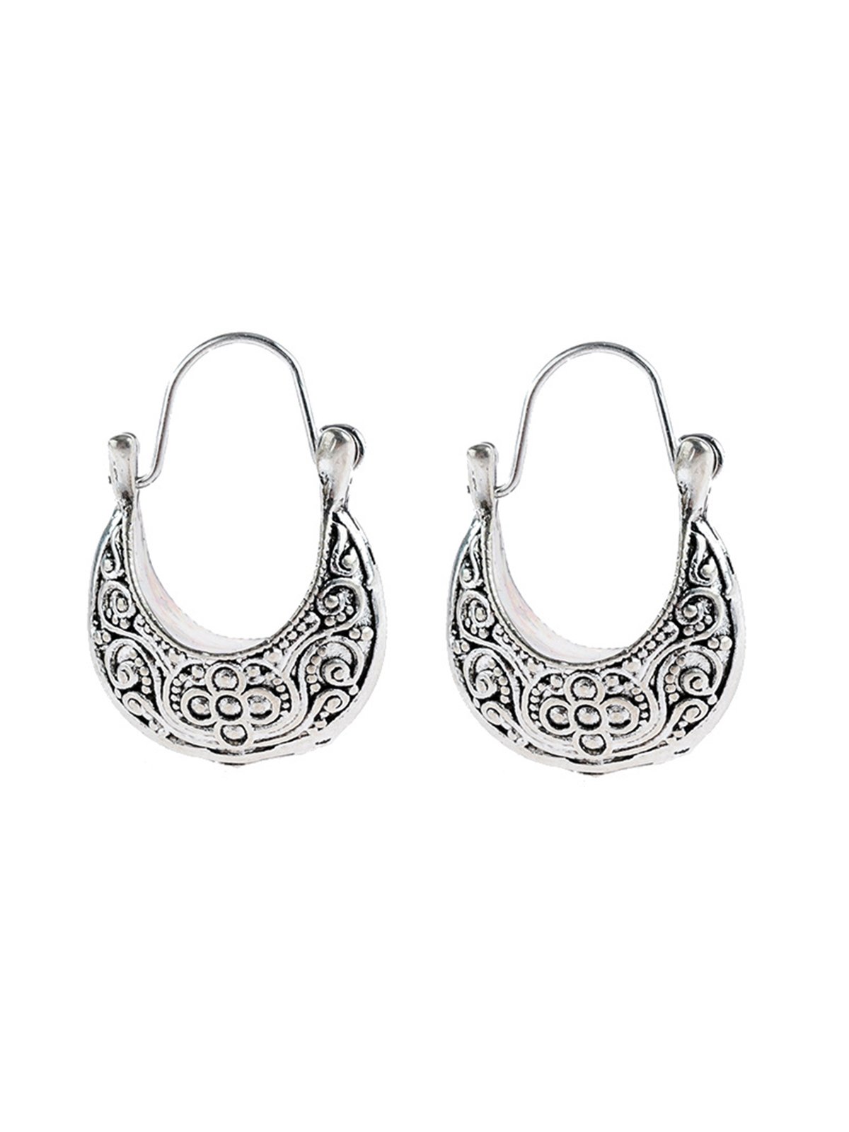 Mujer Plata Retro Tribal Vacaciones Aretes