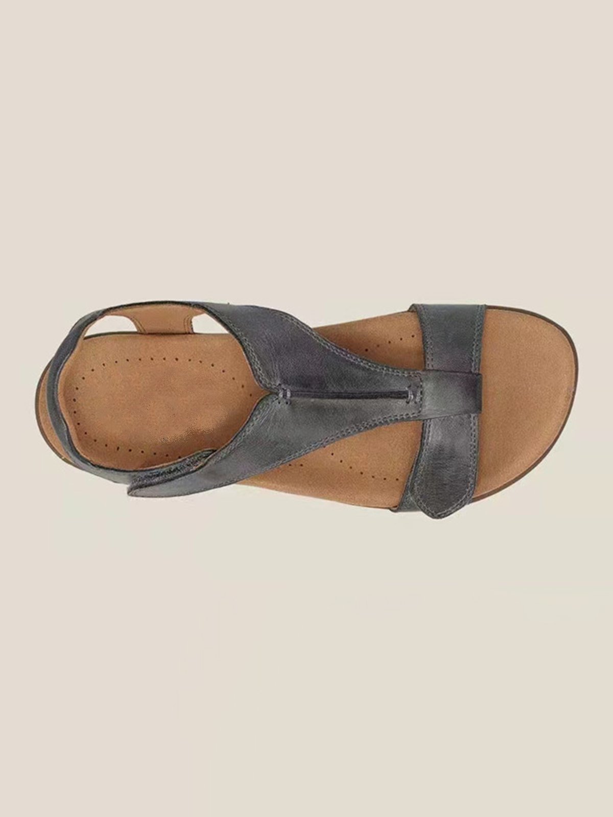 Retro De Color Casual Velcro Portátil Sandalias