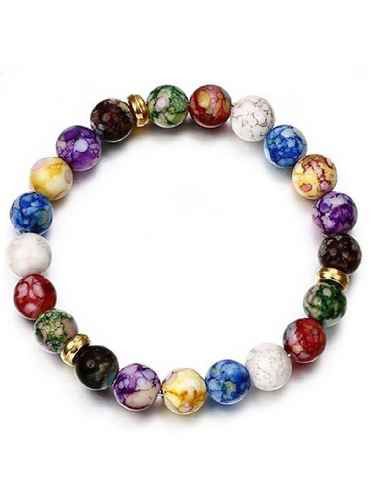 Ocio Estilo Étnico Natural Mineral Colorido Con Sarta De Cuentas Pulsera