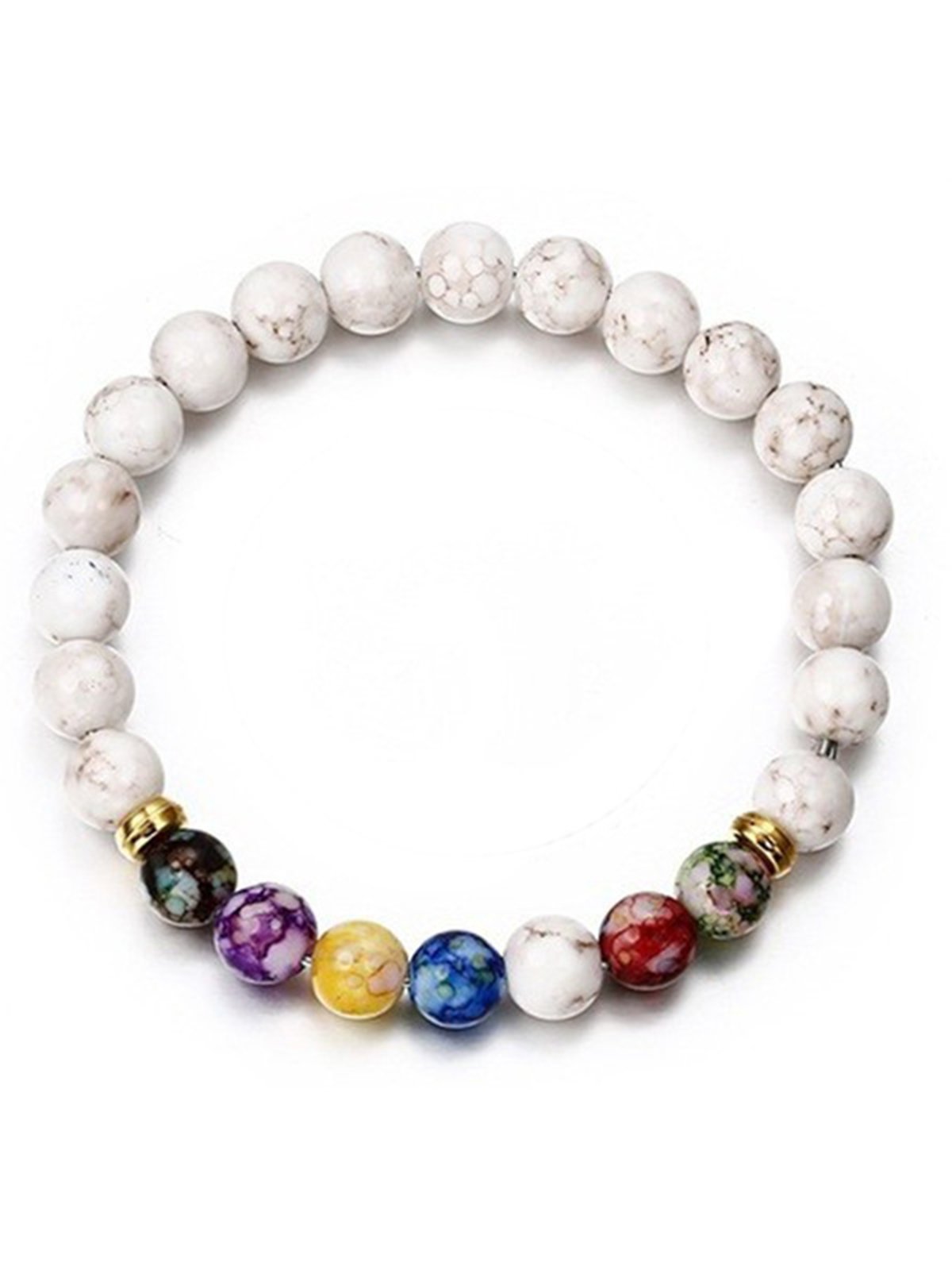 Ocio Estilo Étnico Natural Mineral Colorido Con Sarta De Cuentas Pulsera