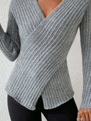 Casual Hilo/Hilo de lana Regular Ajuste Liso Suéter