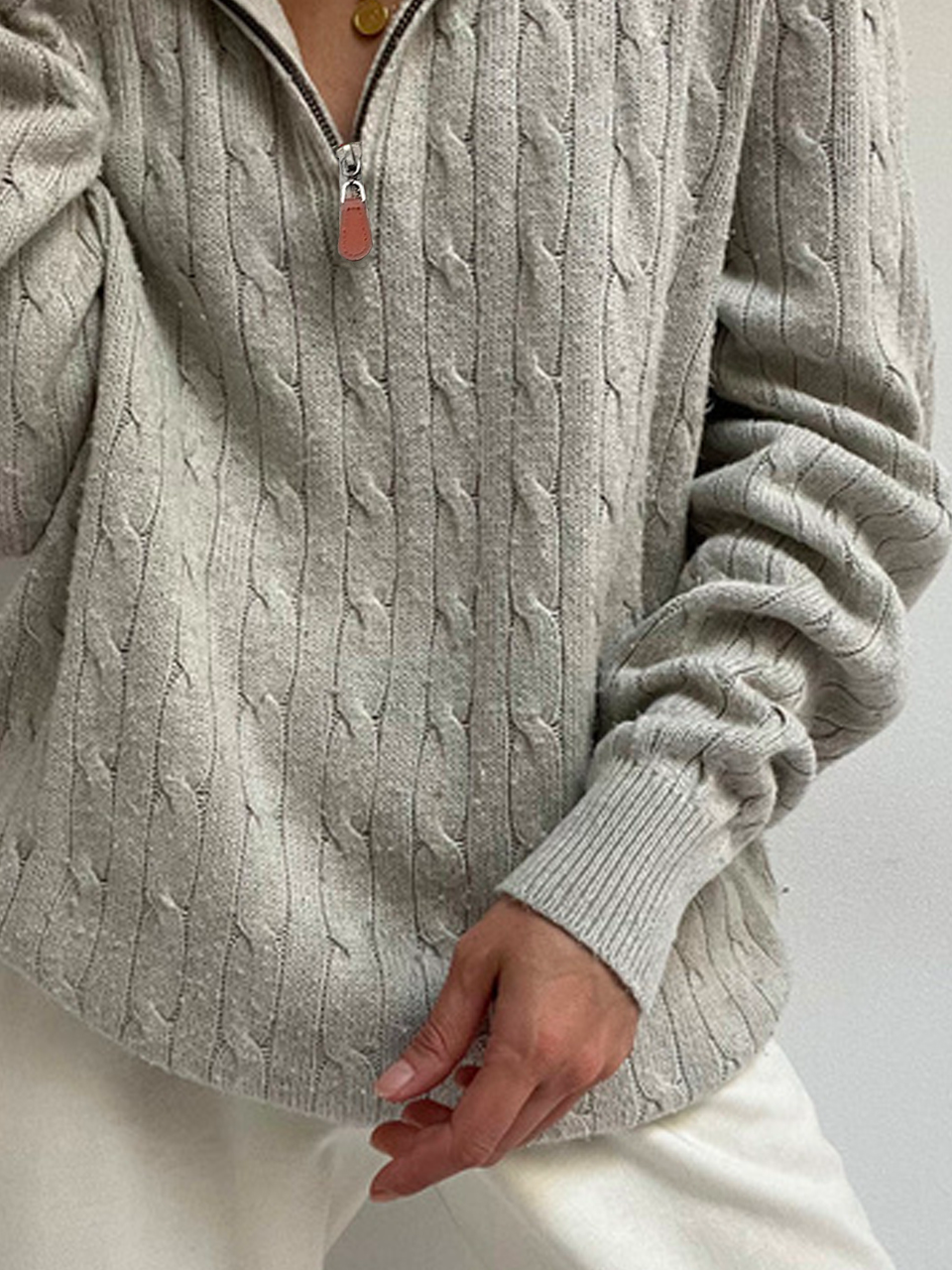 Casual Hilo/Hilo de lana Flojo Túnico Suéter