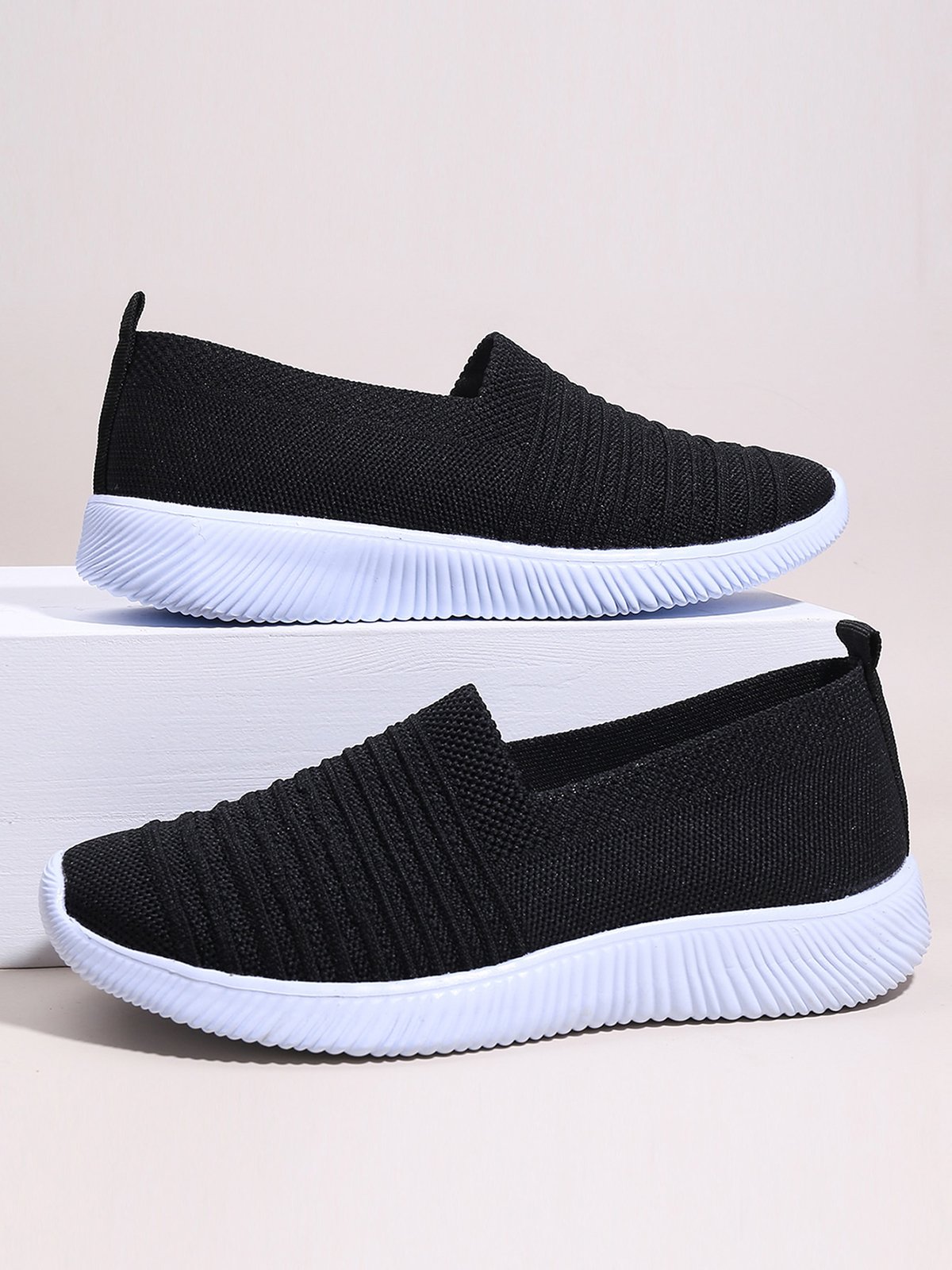 Talla Grande Respirable Slip-On Deportes Zapatillas Deportivas