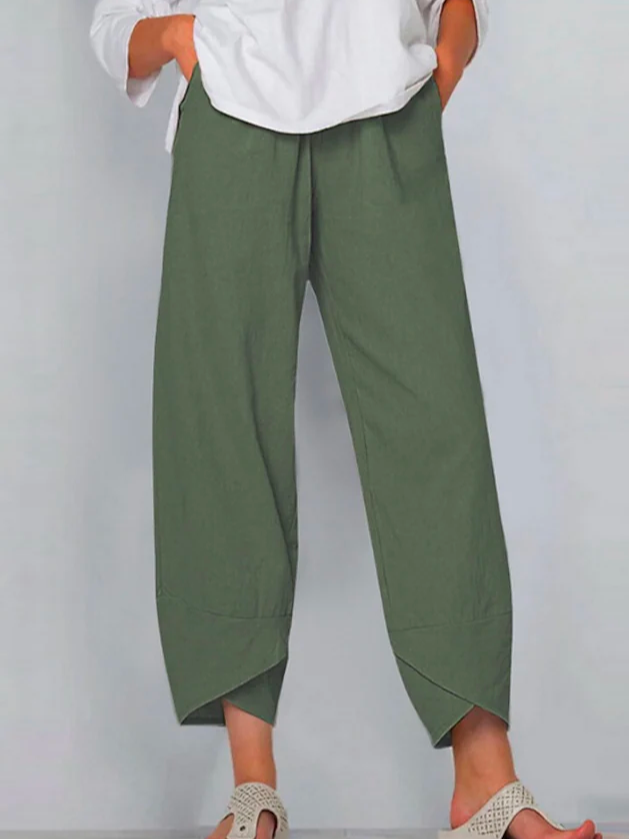 Mujeres Algodón Pantalones Primavera Verano Casual Pantalones