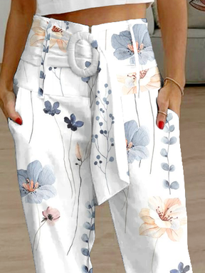 Casual Floral Flojo Pantalones tipo cargo