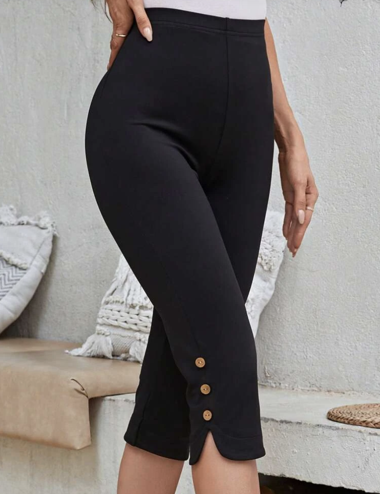 Casual Botón Leggings