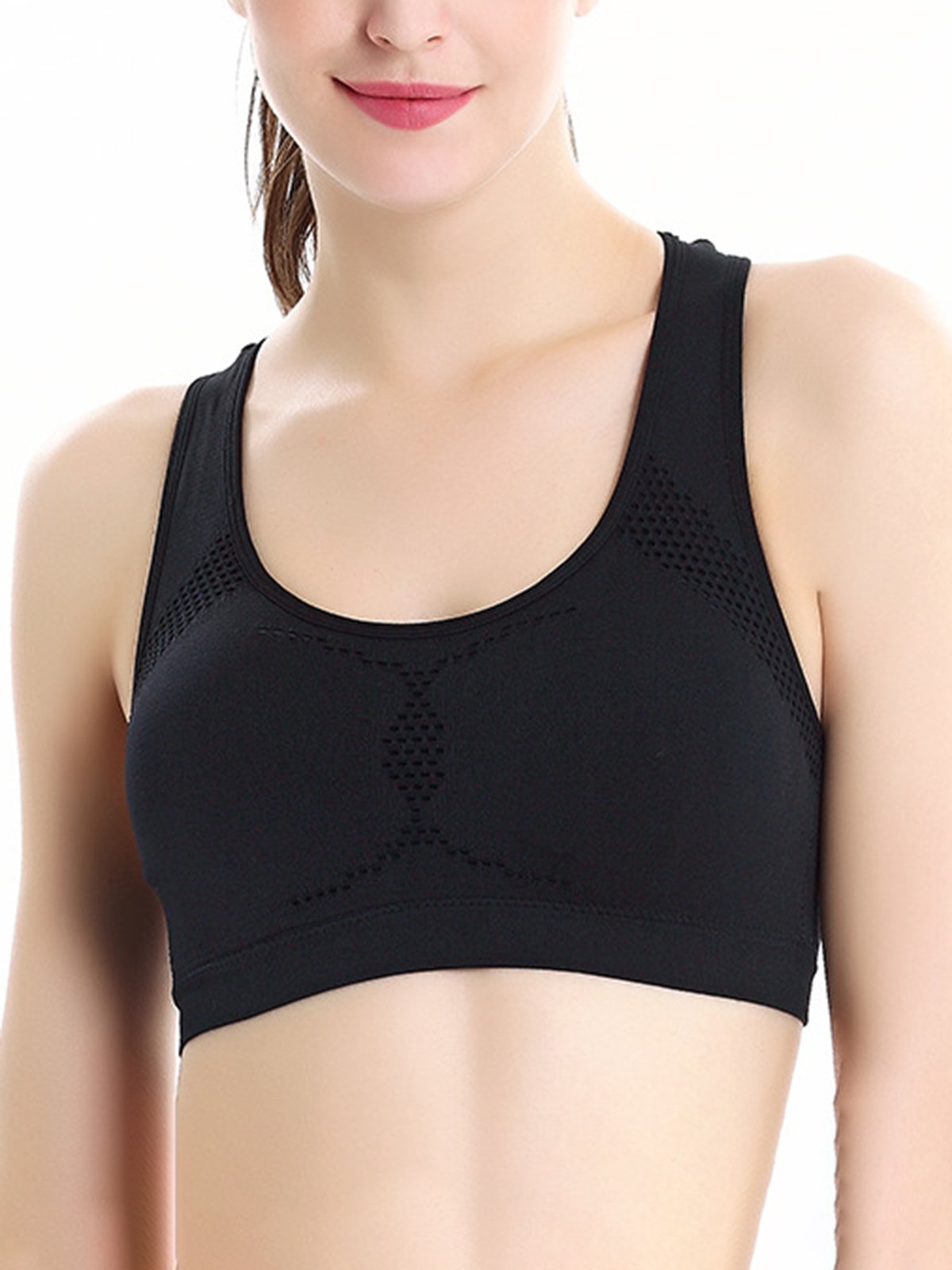 Respirable Cómodo Alta elasticidad Inconsútil Musculosa Estilo Deportes Sujetador