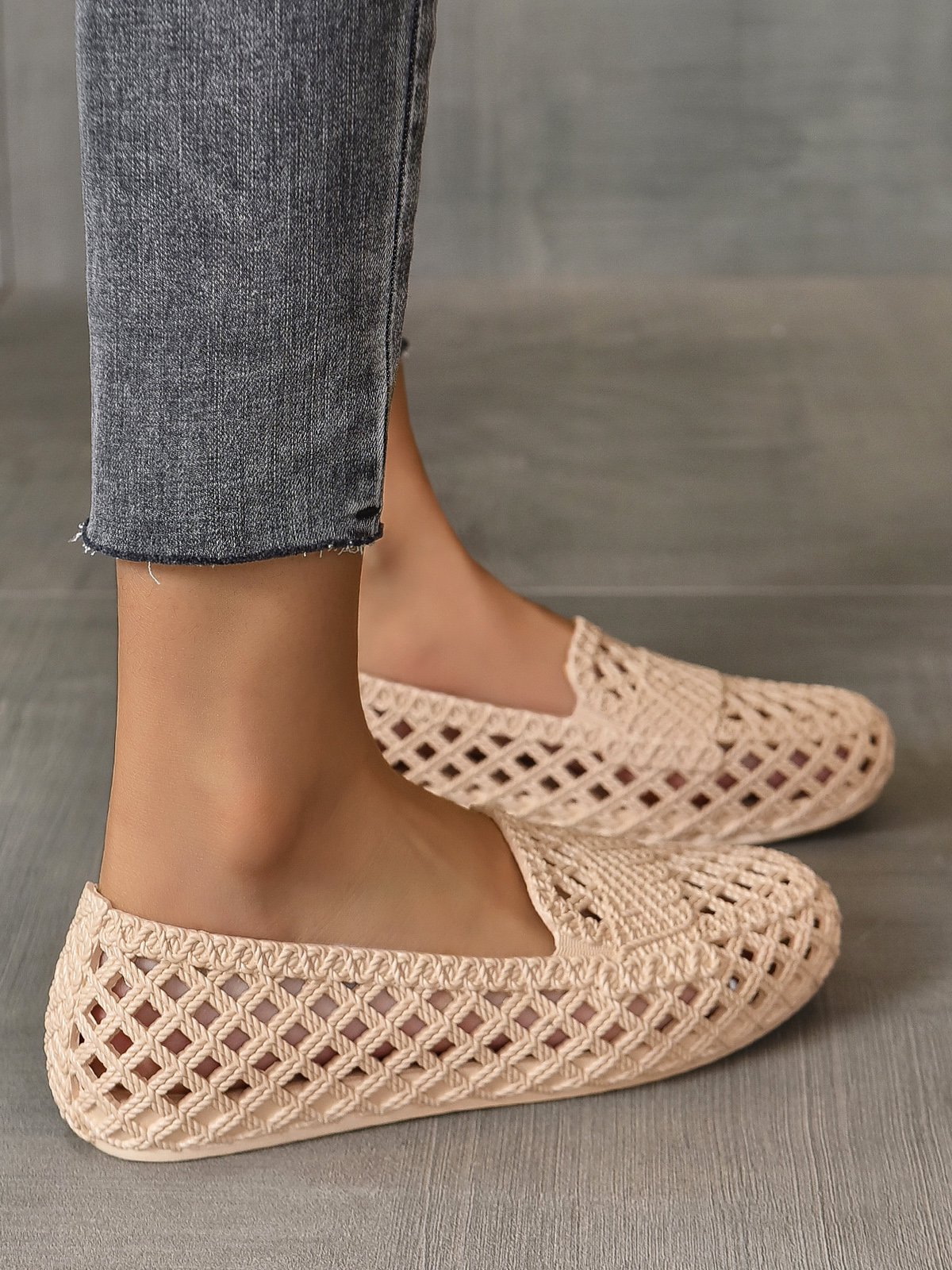 Mujeres Ahuecar Impermeable Slip-On Zapatos