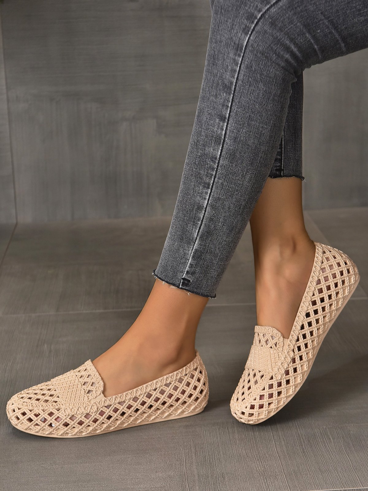 Mujeres Ahuecar Impermeable Slip-On Zapatos