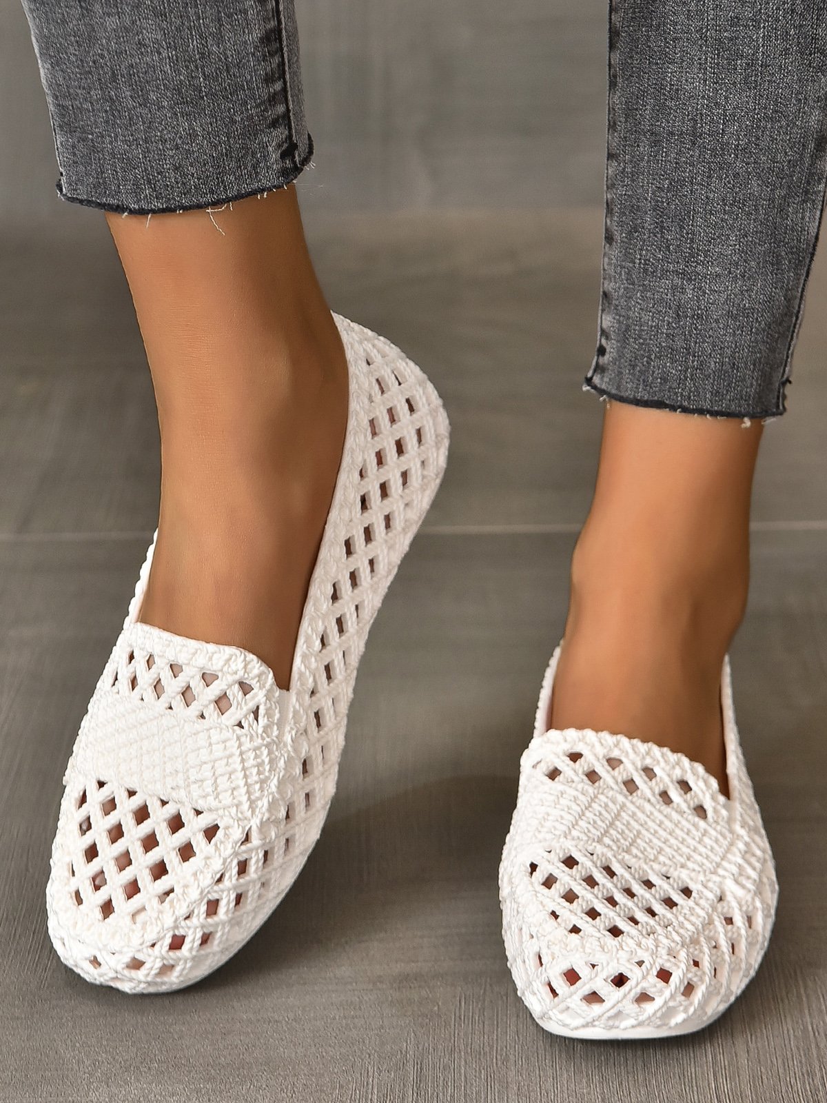 Mujeres Ahuecar Impermeable Slip-On Zapatos