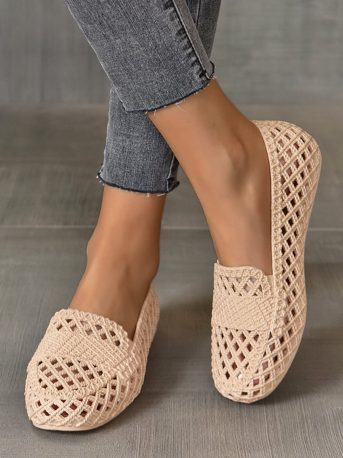 Mujeres Ahuecar Impermeable Slip-On Zapatos