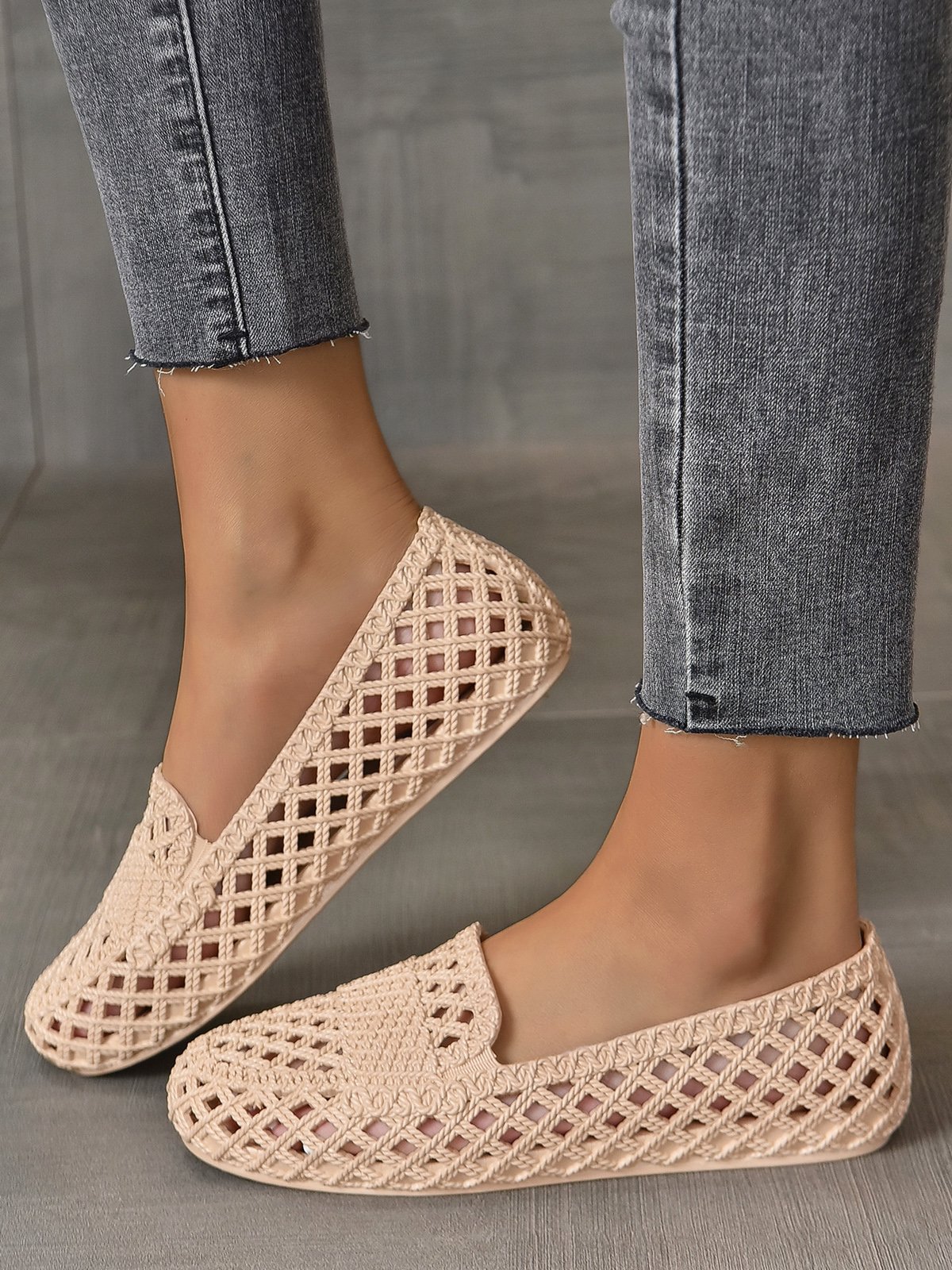 Mujeres Ahuecar Impermeable Slip-On Zapatos