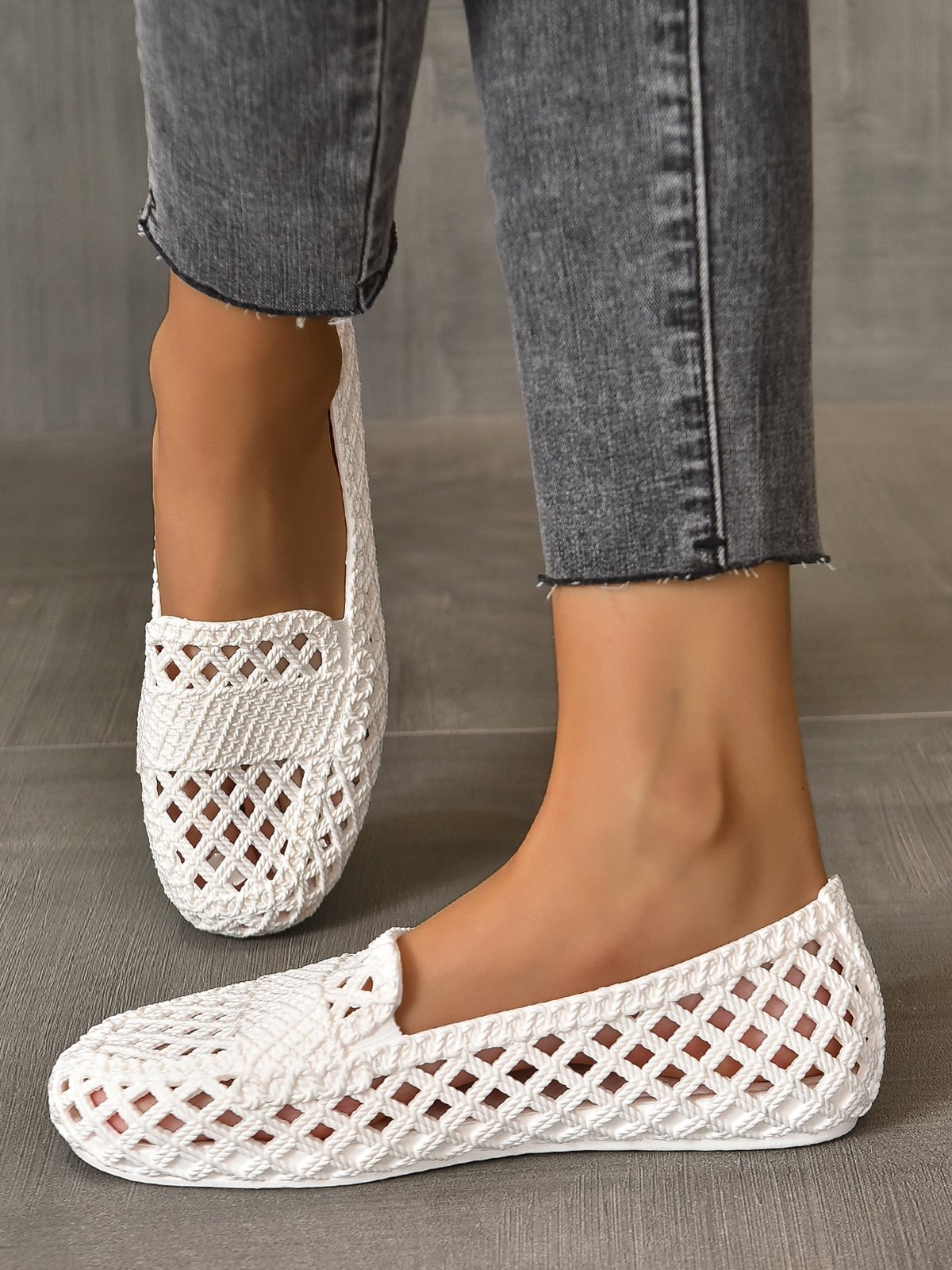 Mujeres Ahuecar Impermeable Slip-On Zapatos