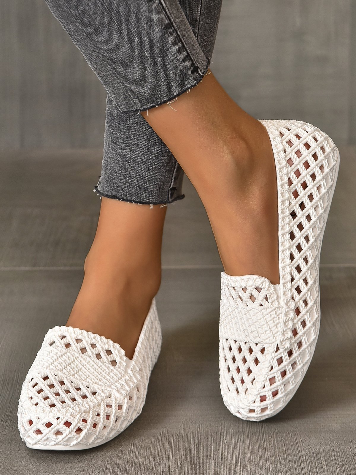 Mujeres Ahuecar Impermeable Slip-On Zapatos