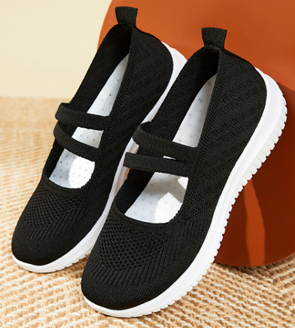 Casual Liso Slip-On Tacón Plano Zapatos tejidos con mosca