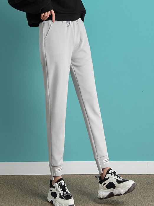 Casual Liso Pantalones tobilleros Con Cordones Pantalones Deportivos & Corredores