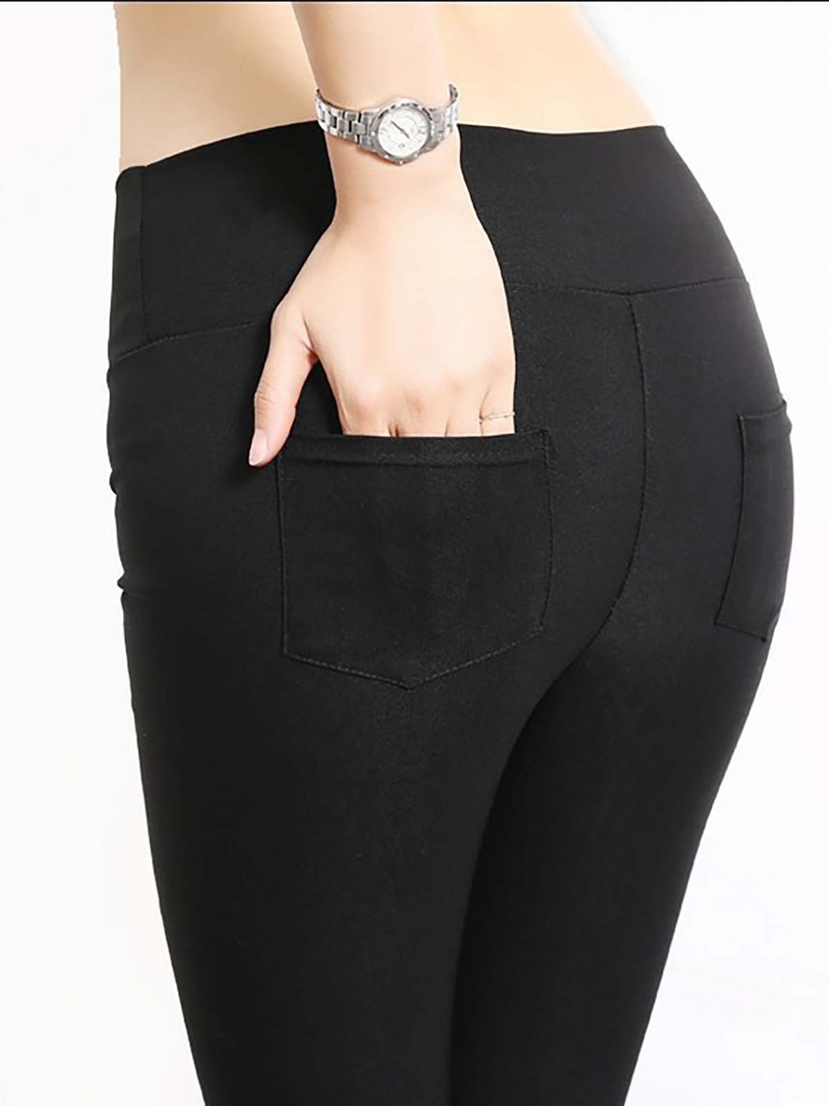 Casual Liso Pantalones tobilleros Pantalón