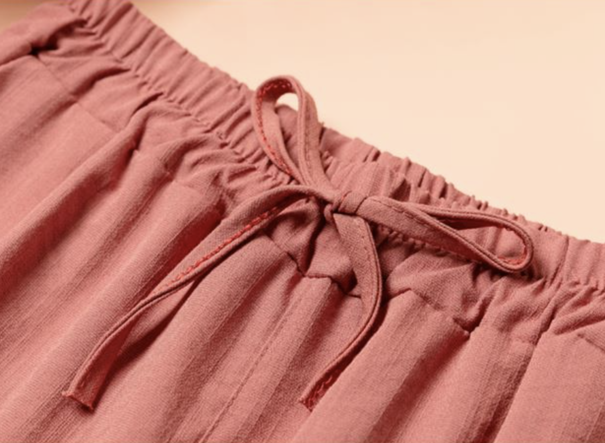 Casual Liso Pantalones tobilleros Cordón Ajustable Pantalón