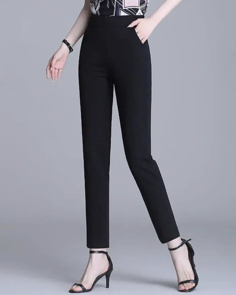 Casual Liso Pantalones tobilleros Bolsillo con Paneles Pantalón