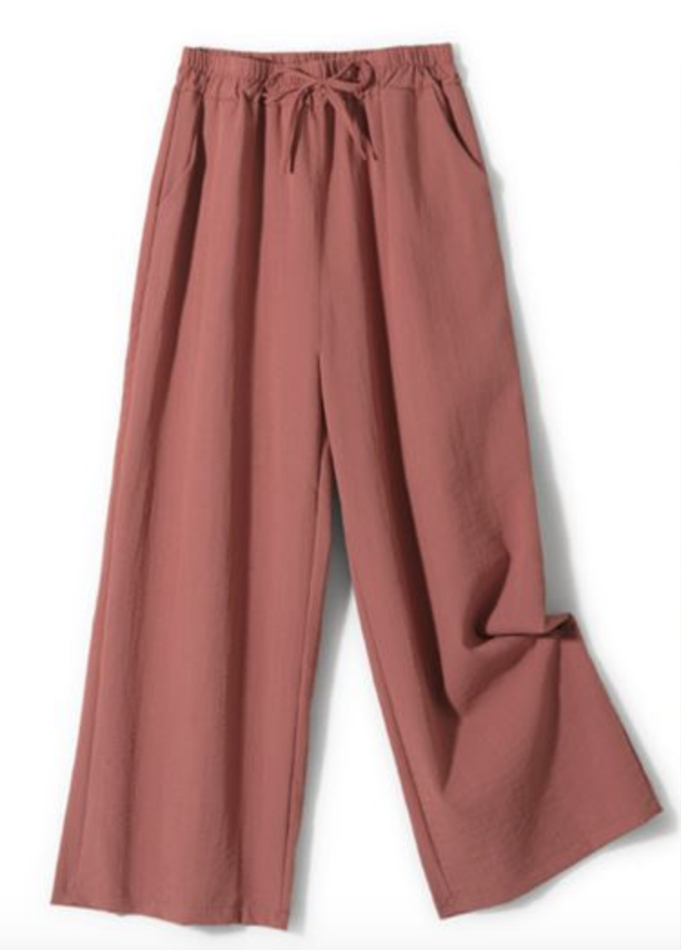 Casual Liso Pantalones tobilleros Cordón Ajustable Pantalón