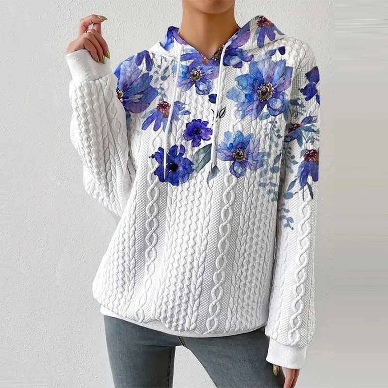 Casual Capucha Floral Capucha