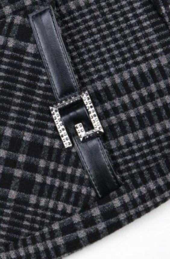 Casual Tartán Largo Hebilla Pantalón