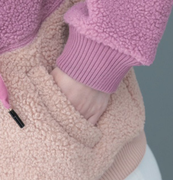 Capucha Manga Larga Bloque de color Cremallera Lana Flojo Encapuchado osito de peluche Chaqueta para Mujeres