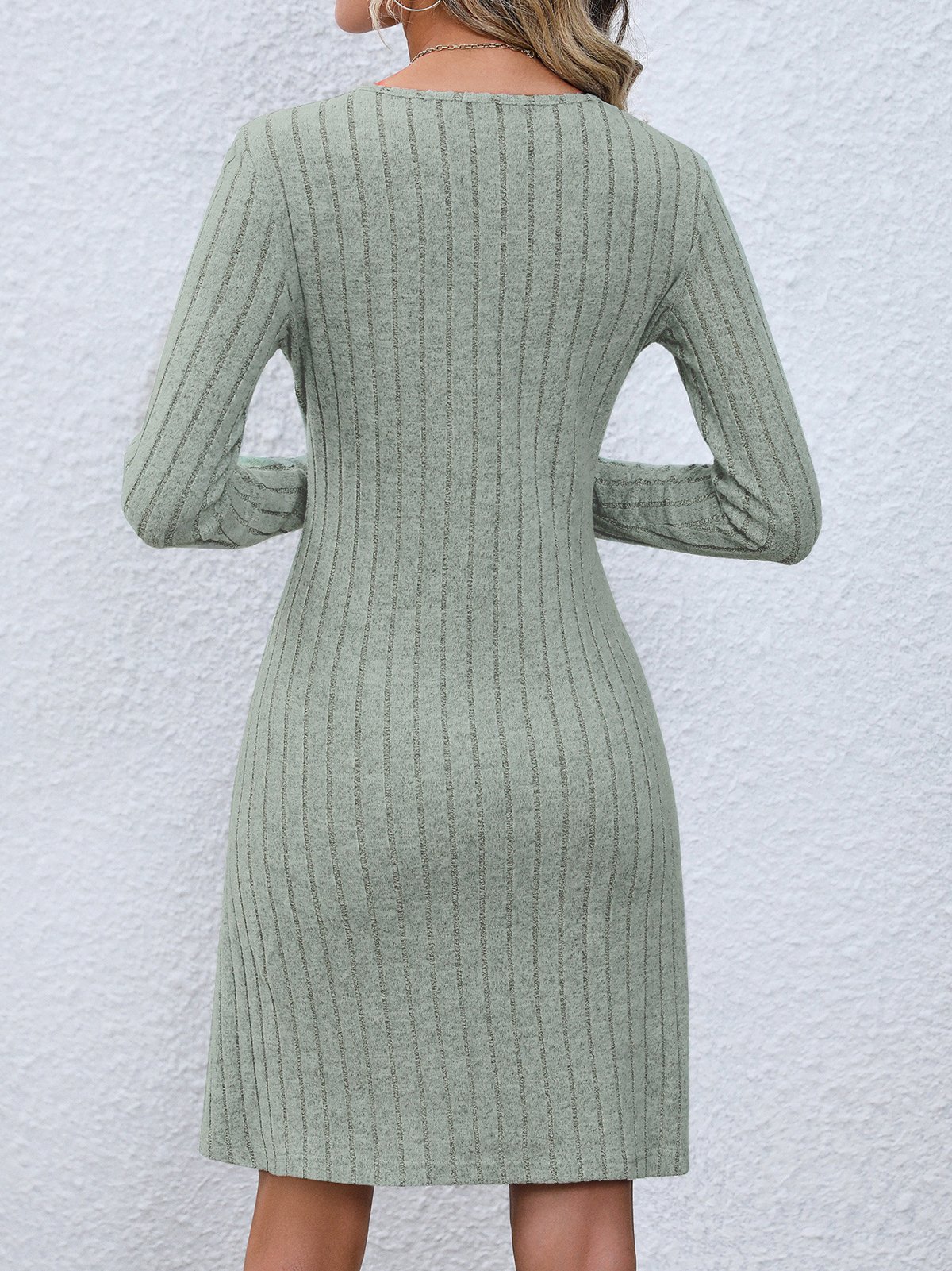 Casual Primavera / Otoño Diario Corto Vestido Negro Liso