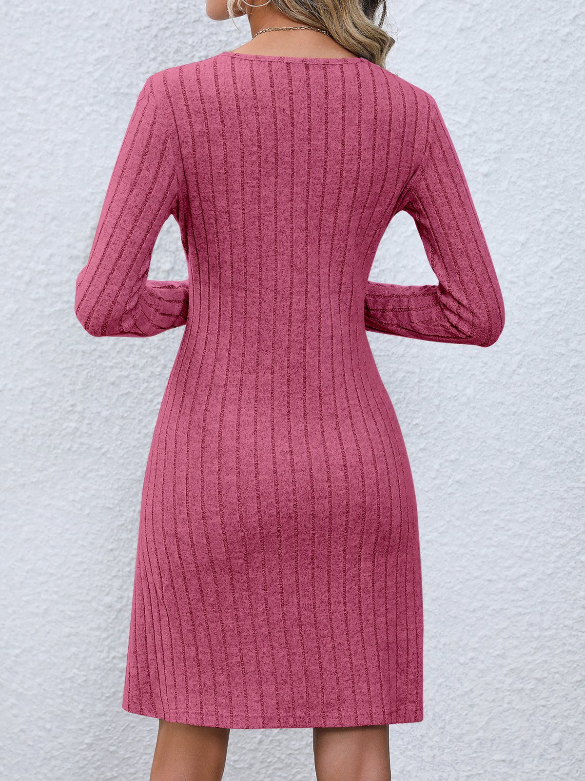 Casual Primavera / Otoño Diario Corto Vestido Negro Liso