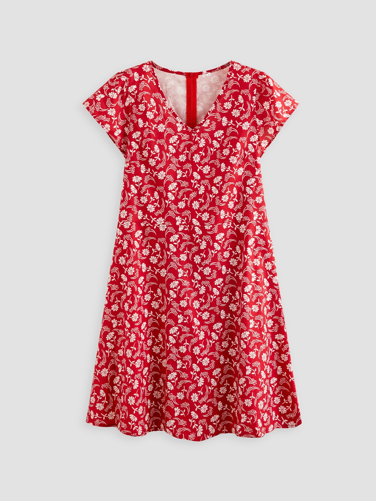 Floral Delgado Pulóver De Mujeres Vestido Manga Corta Floral Tejeduría Vestido