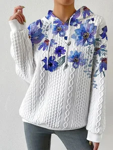 Image of Casual Capucha Floral Capucha