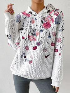 Image of Casual Capucha Floral Capucha