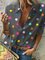 Camisa & Top de Manga Larga con Estampado de Lunares Florales Casuales