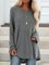 Camisa Casual De Algodón Con Escote Redondo
