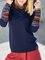 Sudadera Casual De Manga Larga Con Bloque De Color Con Capucha