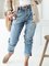 Pantalones Azules Casuales Con Botón