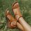 Sandalias De Cuña de Mujeres Casuales de Cuero Cómodas
