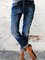 Casual Retro Cordón Ajustable Mezclilla Pantalones