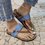 Sandalias Tacón Plano Casual Verano Diario Cómodo Slip-On Mujeres