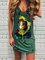 Vestido Verde Recto Algodón Mezclado Retro Escote Redondo