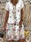 Vestido de Cuello Pico Longitud Media de Mujer Mariposa Estampado