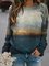 Sudadera Paisaje Estampado Escote Redondo Casual