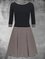 Vestido Casual Algodón Mezclado Rayas Escote Redondo Manga Larga