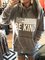 Sudadera Gris Claro Color Puro Asimétrico Manga Larga