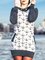 Retro Capucha Manga Larga Geométrico Estampado Talla Grande Con Personalidad Casual Sudadera Vestido