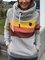 Sudadera Con Capucha Gris Casual Bloque De Color Cordón Ajustable