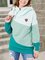 Sudadera Verde Con Capucha Recto Manga Larga